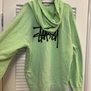 Stussy neon green sweatshirt